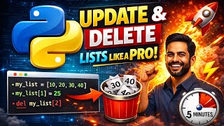 #20 Python tutorial for beginners | “Delete & Update Python Lists Like a PRO!” #learnpython