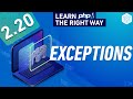 OOP Error Handling In PHP - Exceptions & Try Catch Finally Blocks - Full PHP 8 Tutorial