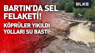 Bartın'da etkili olan sağanak nedeniyle çok sayıda yol heyelan nedeniyle ulaşıma kapandı