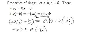 MATH 430 — 18: Rings and Integral Domains
