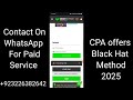 cpa offers black hat method 2025 crakrevenue earning method cpa marketing free traffic method