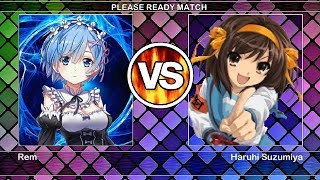 ℒLINGLE❡ Re Zero Rem🎮 VS Haruhi Suzumiya【MUGEN BATTLE Test Play🎮 Video】