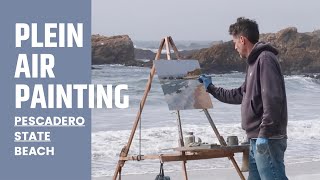 PLEIN AIR oil painting WIDE ANGLE foreground