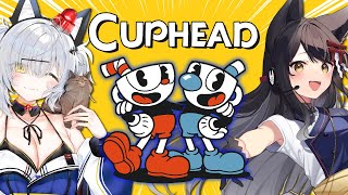 【#Cuphead】完全初見！鬼畜ゲー攻略に挑む2匹の珍道中！【 #猫元パト #月深ツキ】