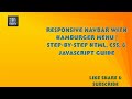 Responsive Navbar with Hamburger Menu | Step-by-Step HTML, CSS, & JavaScript Guide