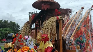 好特別造型~穿簑衣戴斗笠站立的神農大帝/為什麼神農大帝坐反方向/高雄 大社 神帝宮前往大社 青雲宮 開光啟靈暨 前往 蚵仔寮 海墘招軍請火 回鑾賜福 平安遶境