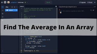 How To Find The Average From The Array (Javascript Easy Algorithm Problem)