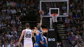 Tim Duncan's lucky left-handed tip-in!