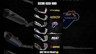 Suzuki gsxr-1000 exhaust sound comparison 😰🔥| #suzuki #gsxr1000 #arrow #yoshimura #akrapovic