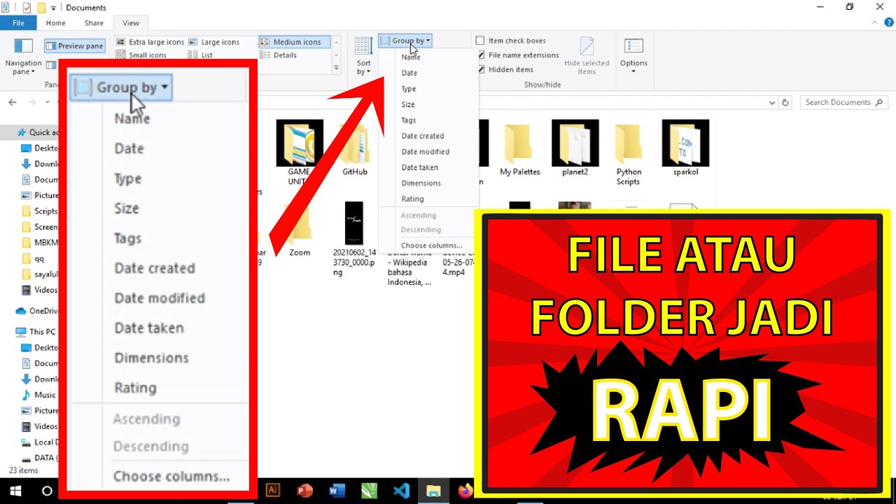 Cara Mengelompokkan Folder Atau File Di Laptop - YouTube