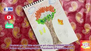 Tricolor Tree Drawing for Republic Day | Creative Art for Beginners