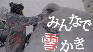 お手伝い！ 車の雪かき