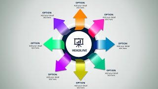 Animated Slide Design tutorial in PowerPoint | An 8 Options Arrow design Infographics