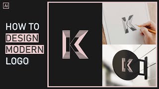 How To Design Modern K Letter Logo | Adobe Illustrator Tutorial