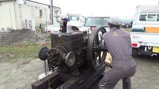 日本の古い発動機の始動風景 Start scenery of old engine in Japan!