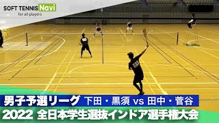 2022全日本学生選抜インドア 男子予選リーグ 下田・黒須(國學院大)vs田中・菅谷(日本体育大)