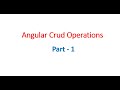 Angular CRUD tutorial - Part 1| (get/put/post/delete)
