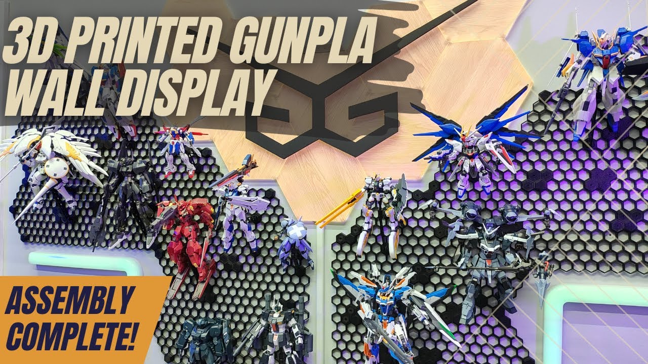 My 3d Printed Gunpla Wall Display Is Complete Youtube