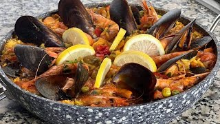 How To Make Spanish Paella | Spanish Seafood Paella Recipe| rice recipe |باييلابفواكه البحر