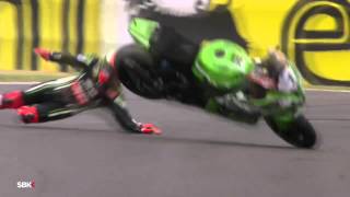 2014 WSBK Round 1 - Australia - Tissot Superpole 2 - Tom Sykes Crash