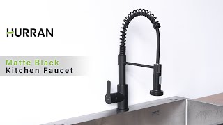 Matte Black Kitchen Faucet Display｜Kitchen Remodel｜Renovation｜Kitchen Faucet with Pull Down Sprayer