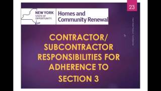 Section 3 Contractor Training Webinar