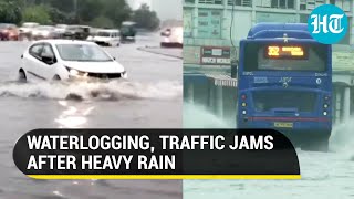 Watch: Heavy showers cause waterlogging in Delhi, Traffic Police issue advisory