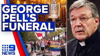 Cardinal George Pell's funeral protested in Sydney | 9 News Australia
