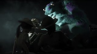 Mike and Sulley scaring police officers ending scene (Monsters University 2013)