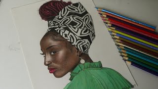 Desenhando uma Mulher negra com turbante
