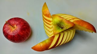 Apple Cutting Style | Apple Flower | Apple Carving Trick | Fruit Garnish decoration Skills #shorts