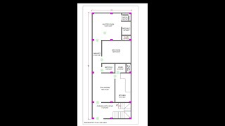 18' x 48' ground floor design | 2d 2bhk home plan | 864 sf home design | residential building plan