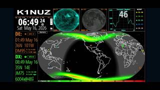 24/7 LIVE HamClock Stream | Watch Real-Time Ham Radio Dashboard with Live Aurora Map, Propagation,