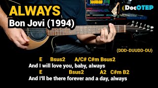 Always - Bon Jovi (1994) - Easy Guitar Chords Tutorial with Lyrics