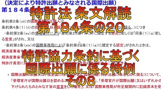 特許法第184条の20：特許協力条約に基づく国際出願に係る特例（条文解読）その８