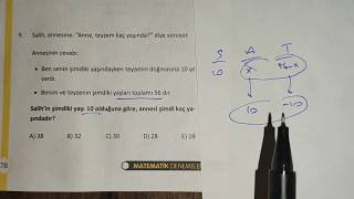 X-RAY MATEMATİK 15.DENEME( YAŞ PROBLEMLERİ)