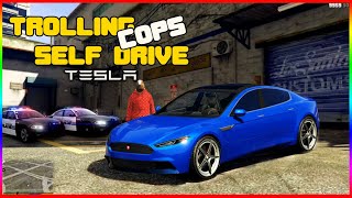 GTA 5 Roleplay - Trolling Cops in a SELF DRIVE TESLA|RedLineRP