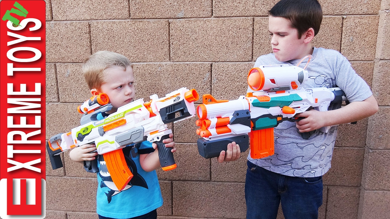 The Nerf Modulus Battle! Ethan Attacks Cole With His Nerf Modulus Tri ...