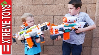 The Nerf Modulus Battle! Ethan Attacks Cole with his Nerf Modulus Tri Strike!