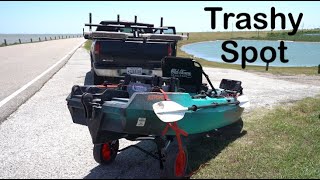 (S3 Ep117) Texas City Seawall Lagoon, Such A GARBAGE Spot!