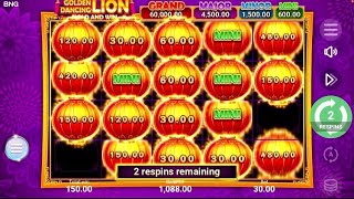 Awesome Win on Golden Dancing Lion Slot Game of BNG Gaming