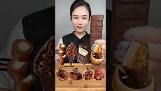 Chocolate Ice Cream Eating Challenge | #asmr #food #shorts