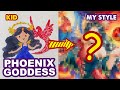 Drawing Goddess of Fire Phoenix | Semi Realistic Style | Huta Chan