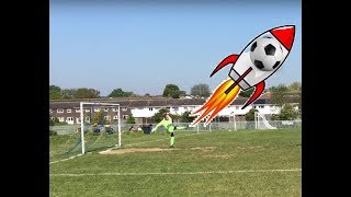 Young Goalie U9 Football Match Footage | Rocket Side Volleys / drop kicks from a kid goalkeeper