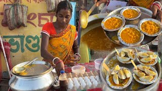 Hardworking This Lady Selling Tasty Egg Ghugni Price ₹ 20/- Only । Indian Street Food