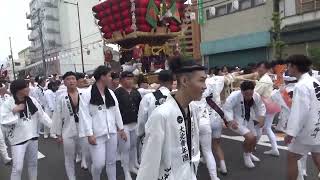 令和5年7月15日 貝塚宮太鼓台祭り 大北町の太鼓台 宵宮運行昼の部