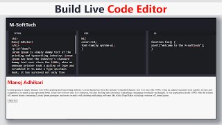 How to Build Your Own Live Code Editor using HTML, CSS & JavaScript