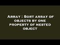 Array : Sort array of objects by one property of nested object