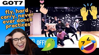 GOT7 'Fly', 'Hard Carry', & 'Never Ever' Dance Practices Reaction | I'M IN LOVE WITH FLY CHOREO