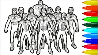 Spiderman Brotherhood Coloring Pages | Spiderman Brotherhood Coloring Pages With Colored Markers